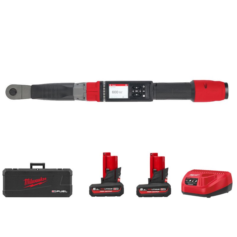 Milwaukee M12ONEFTR38-552C 12v Fuel 3/8″ Digital Torque Wrench Kit – 2 x High Output 5.0ah Batteries - buy online in Australia | Trade Tools Australia