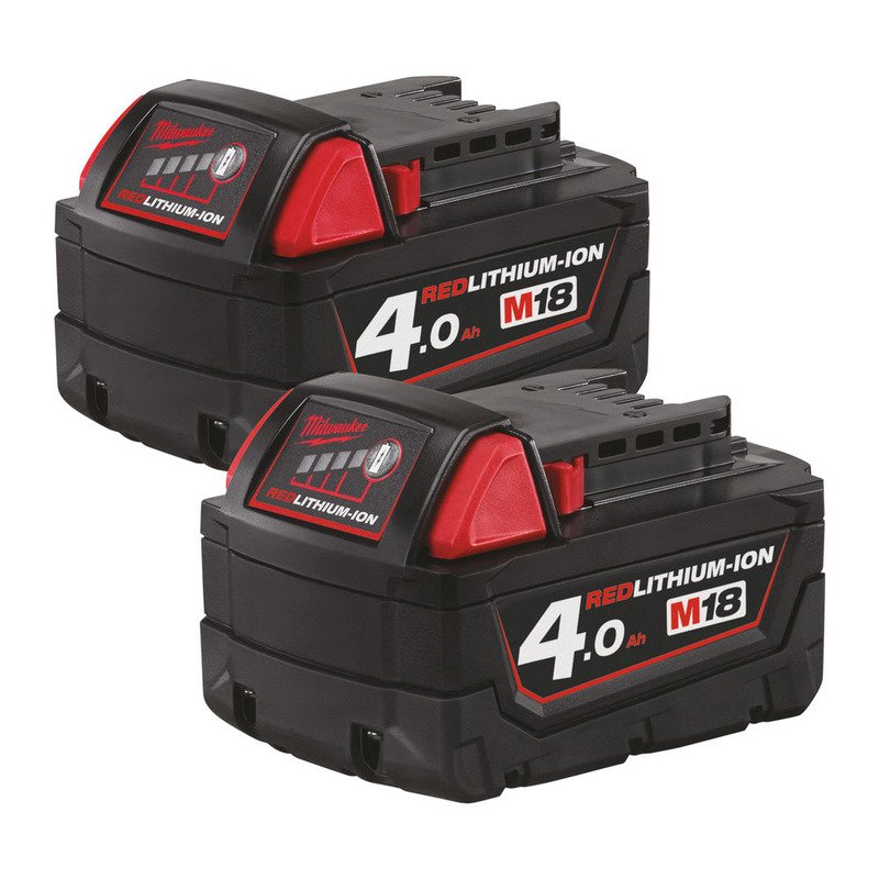 Milwaukee M18B4 18V 4.0Ah RedLithium-Ion Batteries (Twin Pack) - buy online in Australia | Trade Tools Australia