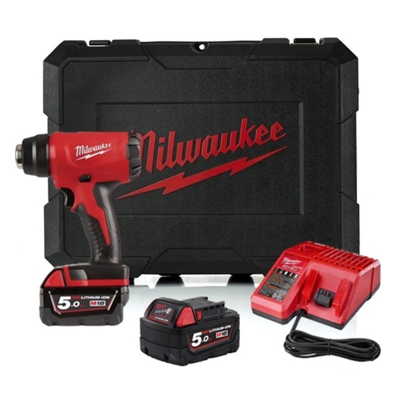 Milwaukee M18BHG-502C 18V Compact Heat Gun Kit (2 x 5.0Ah RedLithium-Ion Batteries, Charger & Case) - buy online in Australia | Trade Tools Australia