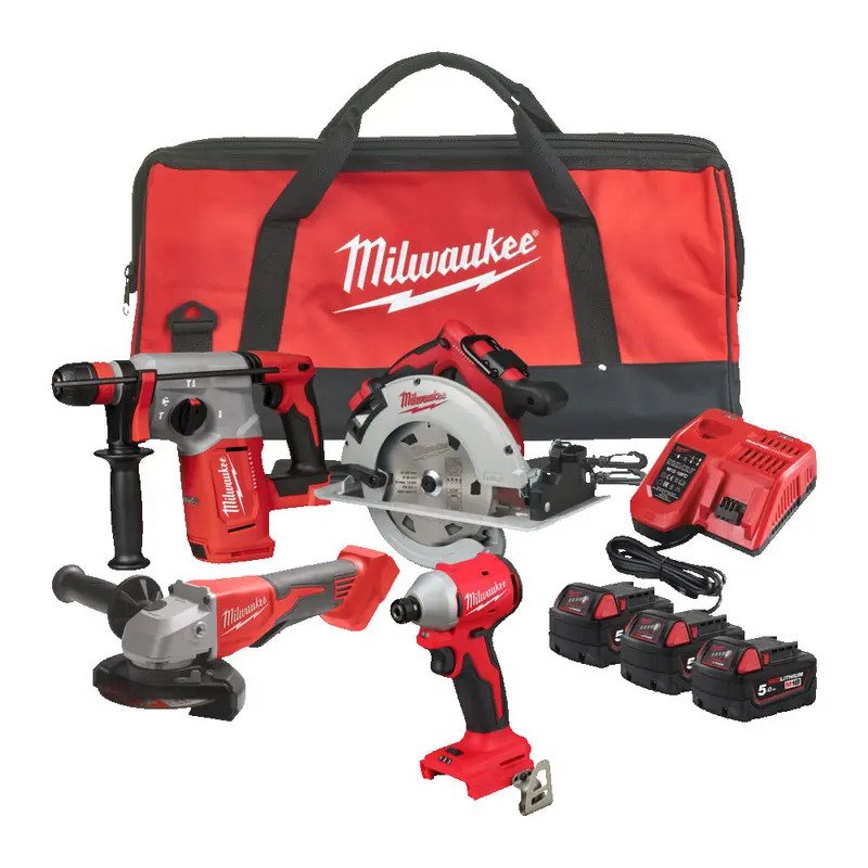 Milwaukee M18BLPP4A2-503B 18v 4pc Brushless Kit – 4-Mode SDS / Circular Saw / Impact Driver / Angle Grinder - buy online in Australia | Trade Tools Australia