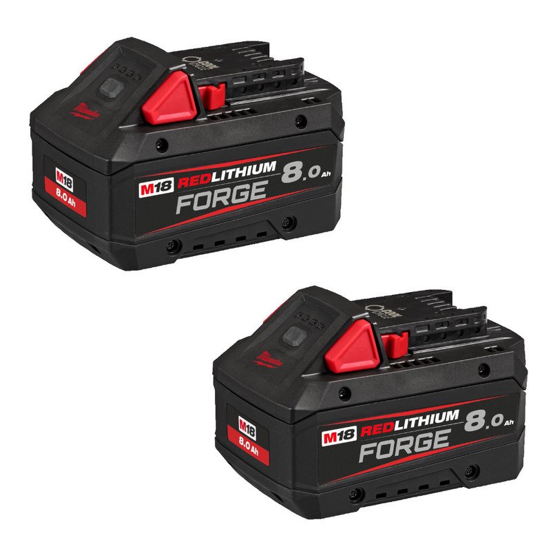 Milwaukee M18FB8 18v Forge 8ah Battery Twin Pack – 2 x M18FB8 Batteries - buy online in Australia | Trade Tools Australia