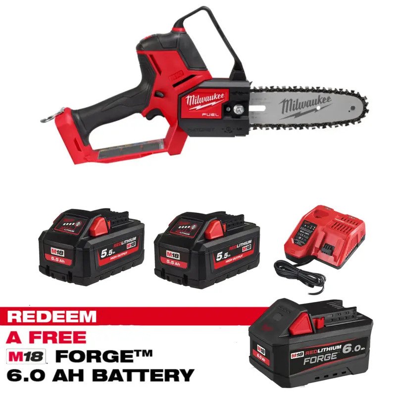 Milwaukee M18FHS20-0 18v Fuel Hatchet Pruning Saw Kit – 2 x 5.5ah Batteries & Charger (CLAIM FREE 6.0AH FORGE BATTERY VIA MILWAUKEE REDEMPTION) - buy online in Australia | Trade Tools Australia