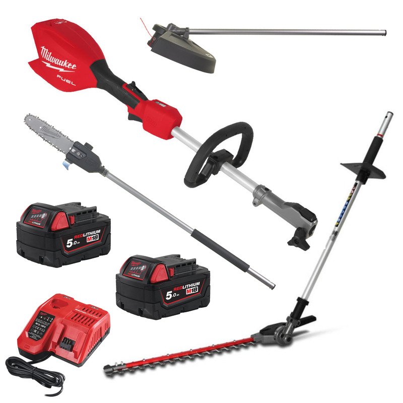 Milwaukee M18FOPH2 Fuel Outdoor Power Head Kit With Attachments & 2 x 5.0ah Batteries & Charger - buy online in Australia | Trade Tools Australia