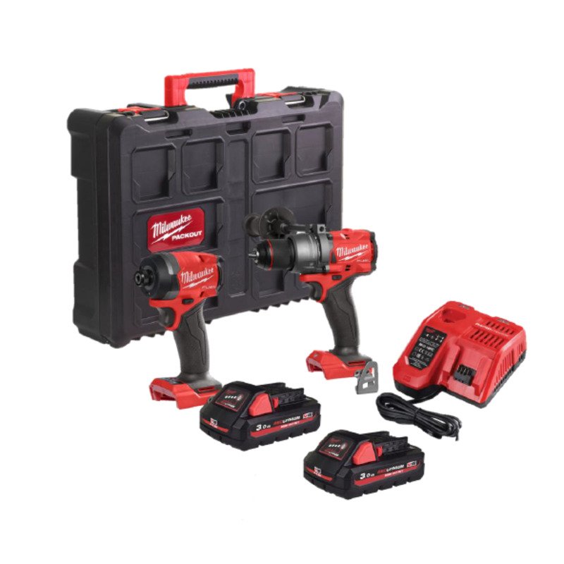 Milwaukee M18FPP2A3-302P Fuel M18FPD3 Combi & M18FID3 Impact Twin Kit 2 x 3ah High Output Batteries - buy online in Australia | Trade Tools Australia