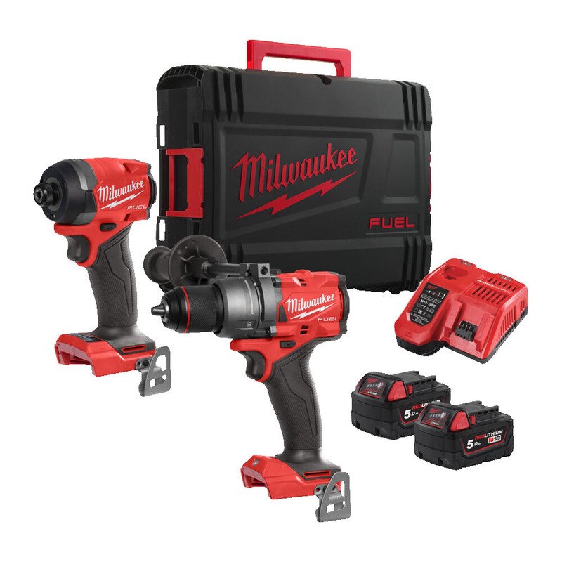 Milwaukee M18FPP2A3-502X Fuel M18FPD3 Combi & M18FID3 Impact Twin Kit 2 x 5ah Batteries - buy online in Australia | Trade Tools Australia