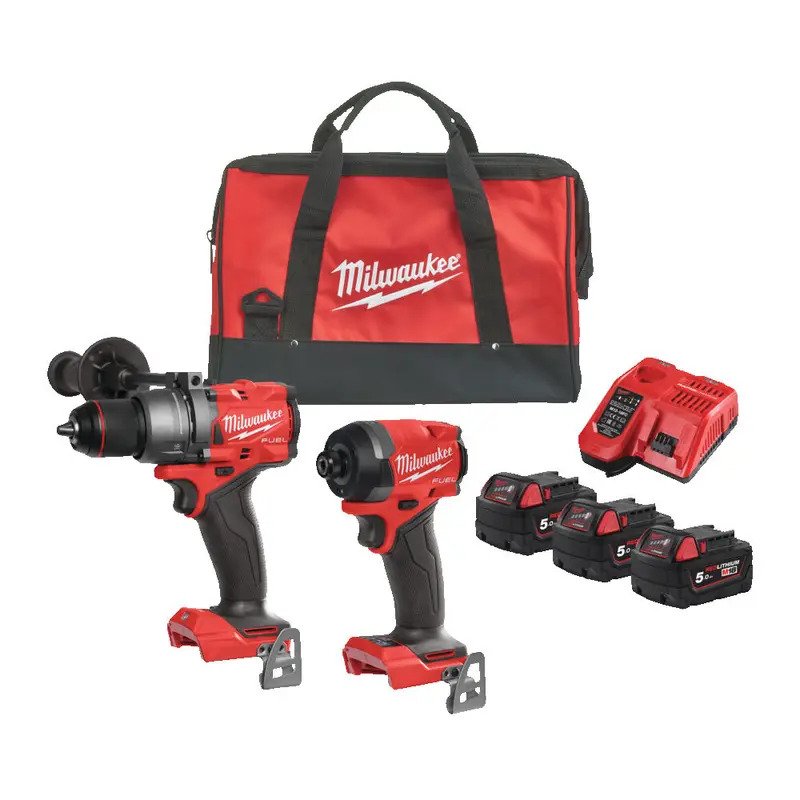 Milwaukee M18FPP2A3-503B Fuel M18FPD3 Combi & M18FID3 Impact Twin Kit 3 x 5ah Batteries - buy online in Australia | Trade Tools Australia