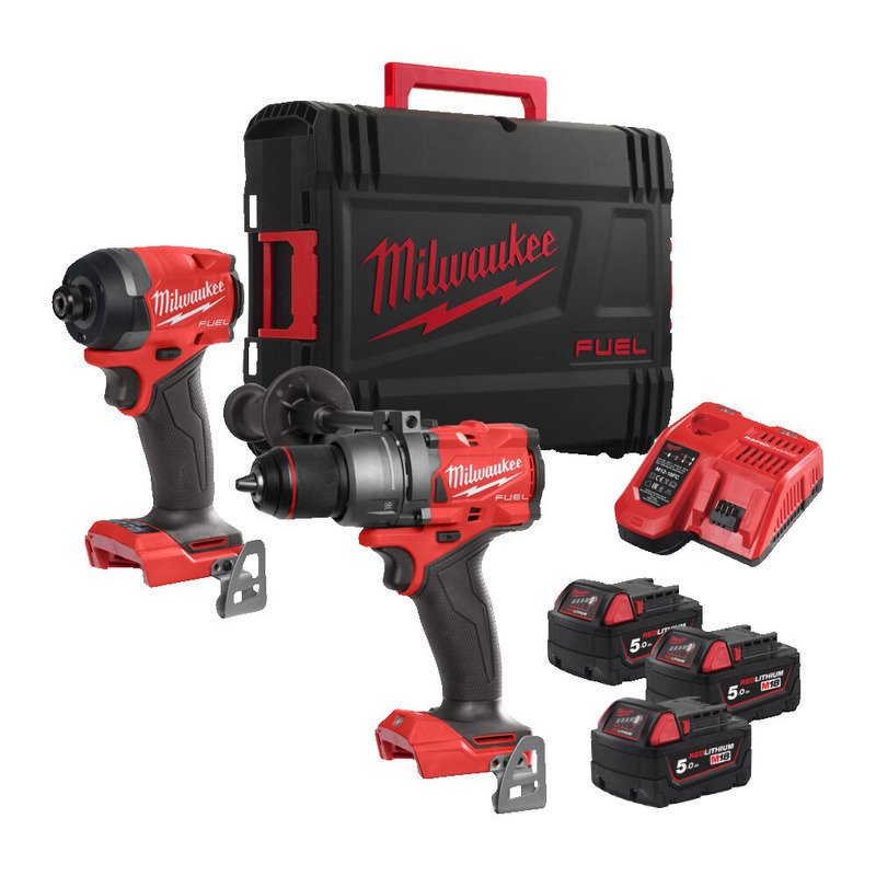 Milwaukee M18FPP2A3-503X Fuel M18FPD3 Combi & M18FID3 Impact Twin Kit 3 x 5ah Batteries - buy online in Australia | Trade Tools Australia