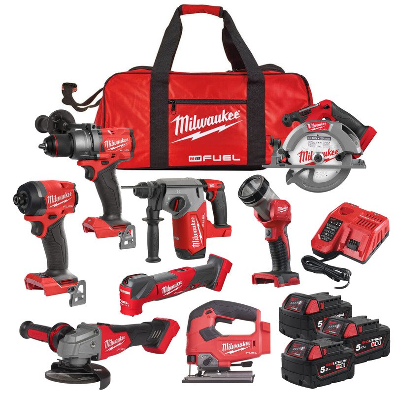 Milwaukee M18FPP8-503B New Gen 18v 8 Piece Fuel Power Pack – 3 x 5.0ah Batteries - buy online in Australia | Trade Tools Australia