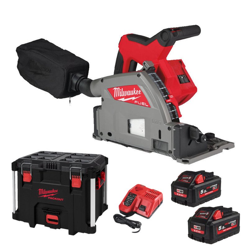 Milwaukee M18FPS55-552P 18v 55mm Plunge Saw Kit – 2 x 5.5ah High Output Batteries - buy online in Australia | Trade Tools Australia