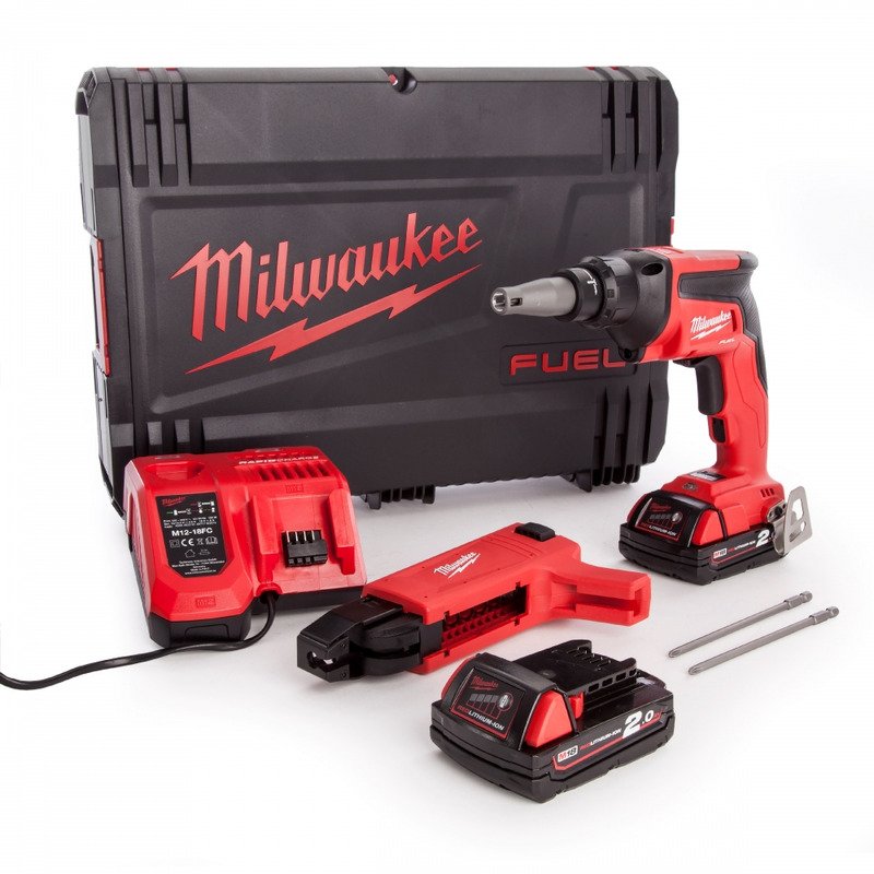 Milwaukee M18FSGC-202X 18V Fuel Drywall Screwgun (2 x 2.0Ah RedLithium-Ion Batteries, Charger & Case) - buy online in Australia | Trade Tools Australia