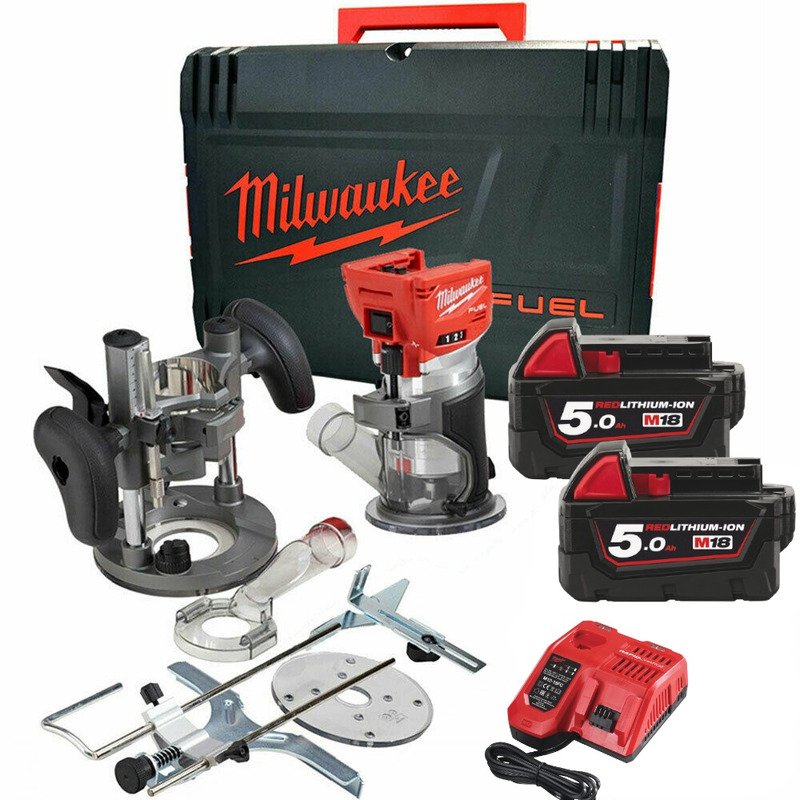 Milwaukee M18FTR-502X 18V Fuel Cordless Trim Router Kit with Accessories, 2 x 5.0Ah Batteries, Charger in Case - buy online in Australia | Trade Tools Australia