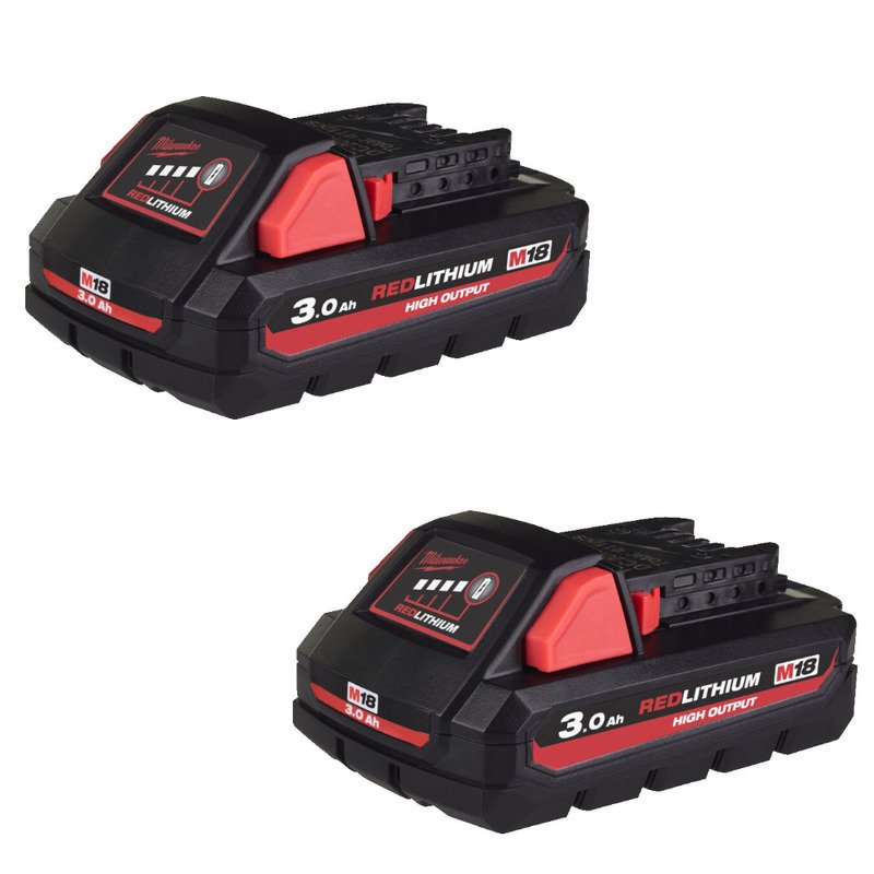 Milwaukee M18HB3 18V 3.0Ah RedLithium-Ion High Output Battery (Twin Pack) - buy online in Australia | Trade Tools Australia