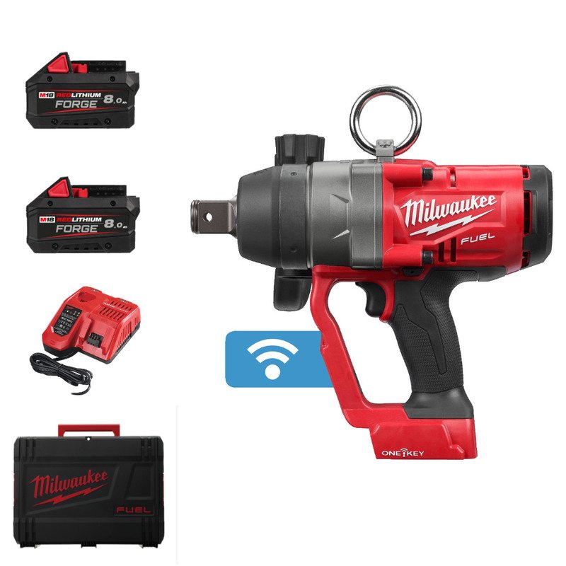 Milwaukee M18ONEFHIWF1-802 18v One Key Fuel 1″ Impact Wrench Kit (2 x 8.0Ah Forge Batteries, Charger & Case) - buy online in Australia | Trade Tools Australia