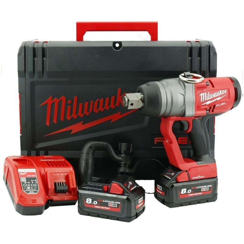 Milwaukee M18ONEFHIWF1-802X 18V One Key Fuel 1″ Impact Wrench Kit (2 x 8.0Ah RedLithium-Ion Batteries, Charger & Case) - buy online in Australia | Trade Tools Australia