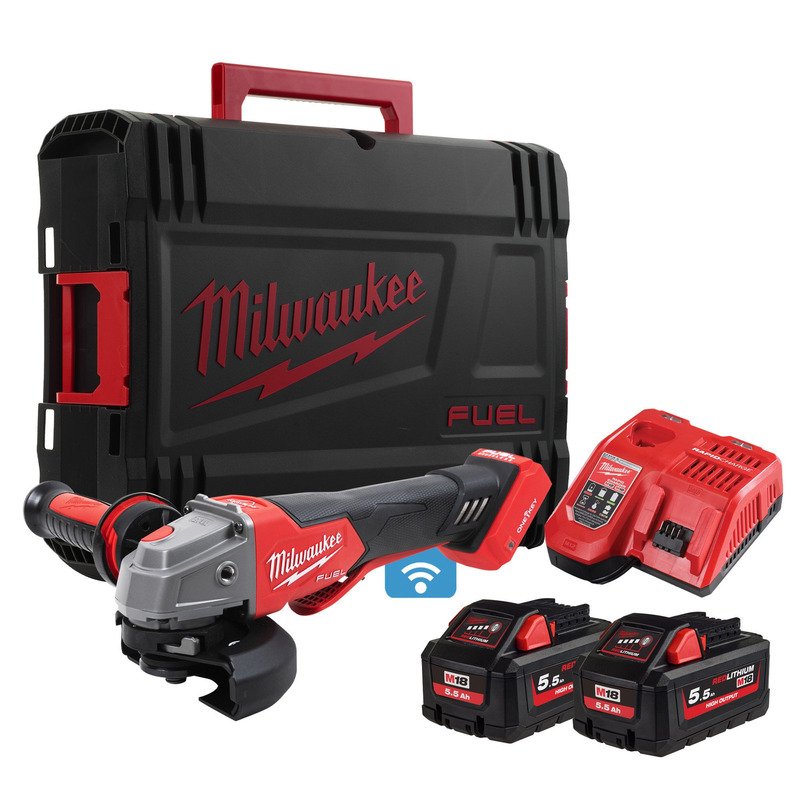 Milwaukee M18ONEFSAG115XPDB-552X 18V FUEL ONE-KEY 115mm Angle Grinder (2×5.5Ah) - buy online in Australia | Trade Tools Australia
