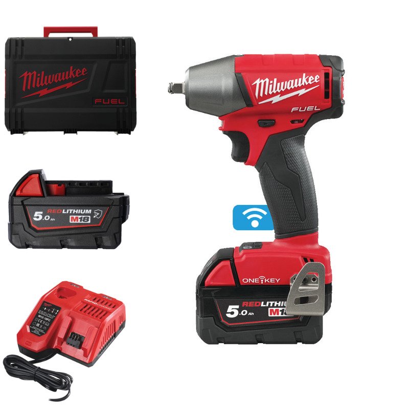 Milwaukee M18ONEIWF38-502X 18V One Key Fuel 3/8″ Impact Wrench with Friction Ring Kit - buy online in Australia | Trade Tools Australia