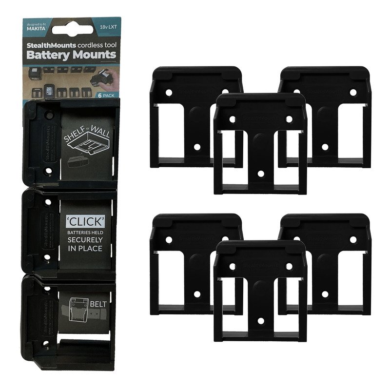 StealthMounts 6 Pack Battery Holders for Makita 18V LXT Batteries – Black - buy online in Australia | Trade Tools Australia
