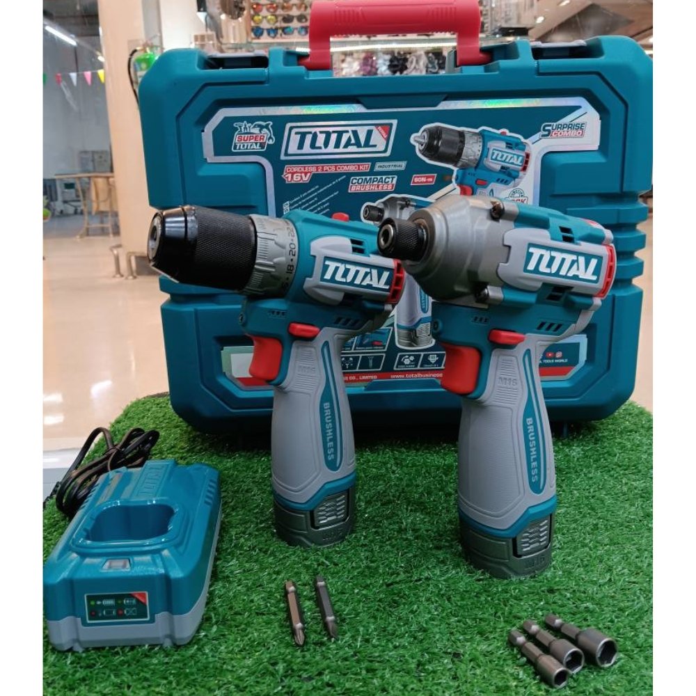 TOTAL 16v Cordless Brushless Drill & Impact Driver Combo - buy online in Australia | Trade Tools Australia