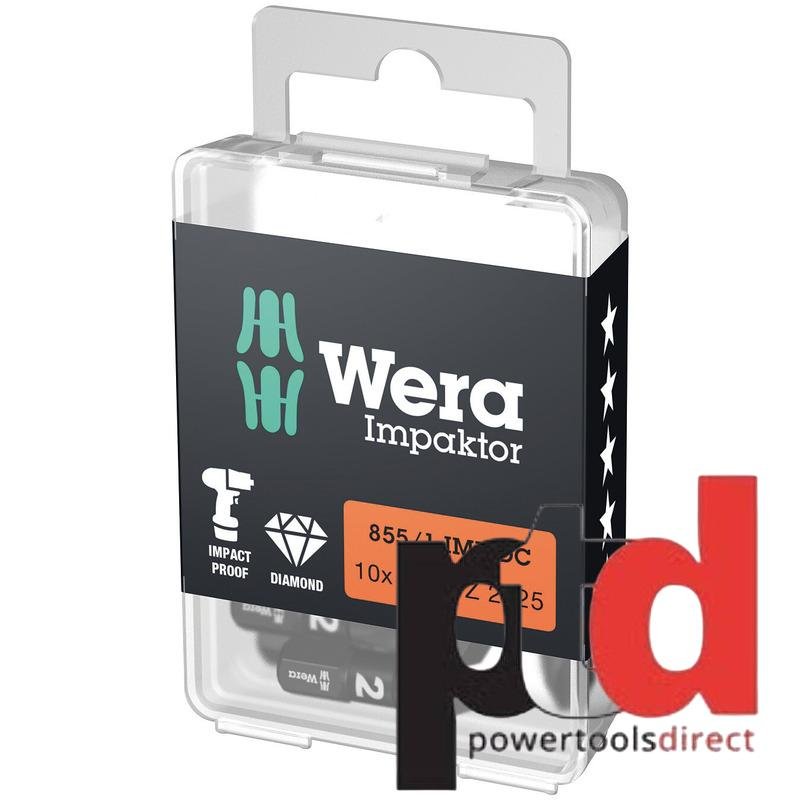 Wera 855/1 IMP DC PZ2x25mm Impacktor Bit – 10pc - buy online in Australia | Trade Tools Australia