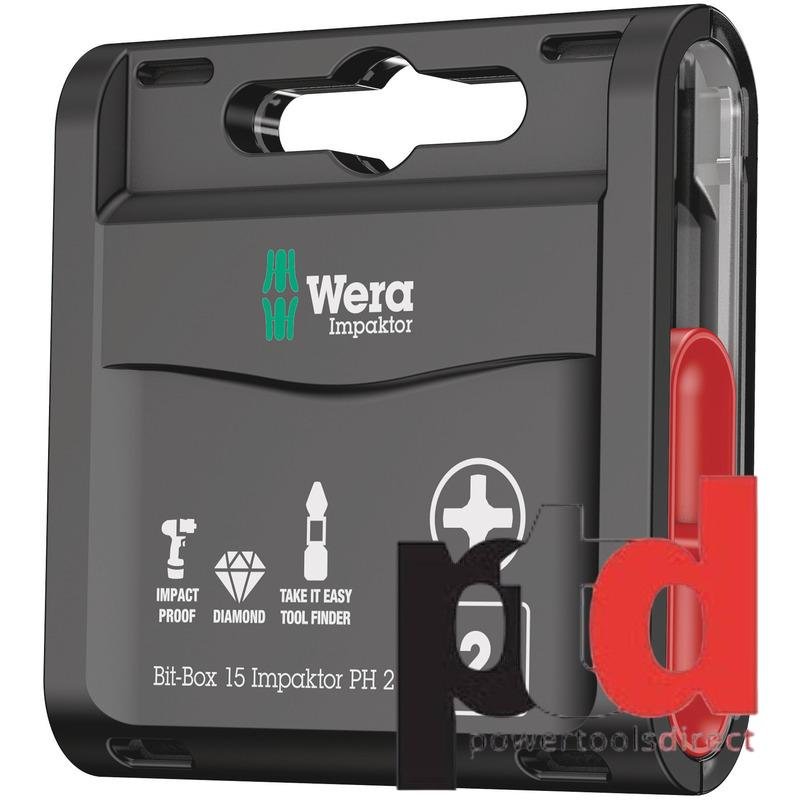 Wera Bit-Box 15 Impaktor PH, PH2x25 mm -15pc - buy online in Australia | Trade Tools Australia