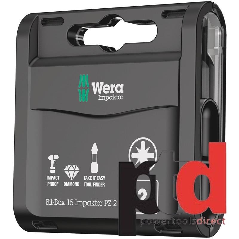 Wera Bit-Box 15 Impaktor PZ, PZ2x25 mm – 15pc - buy online in Australia | Trade Tools Australia
