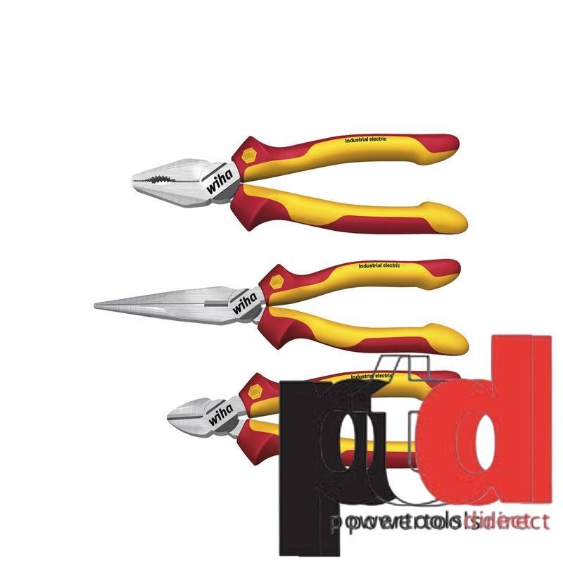 Wiha 38637 3pc Industrial Plier Set – Combination, Needle and Diagonal Cutters - buy online in Australia | Trade Tools Australia